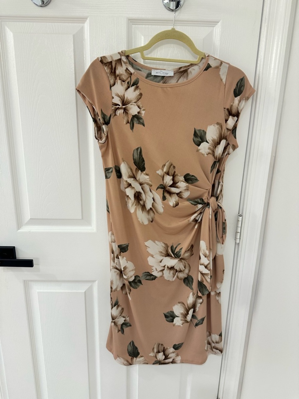 Maternity Floral Side-Tie Midi Dress